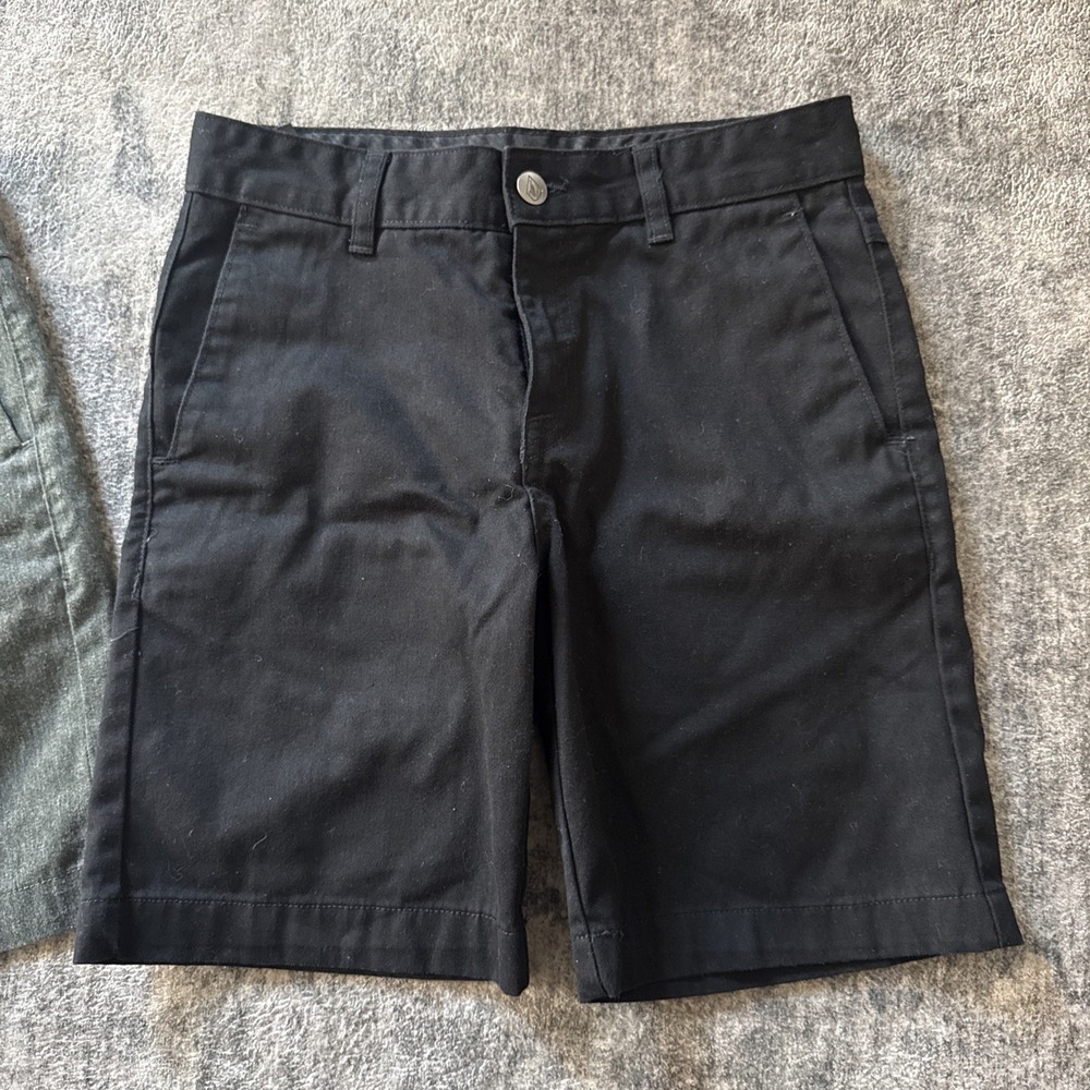 Lot of 2 Volcom Youth VMonty Chino Shorts Size 26/27 Black & Gray School - Picture 3 of 10